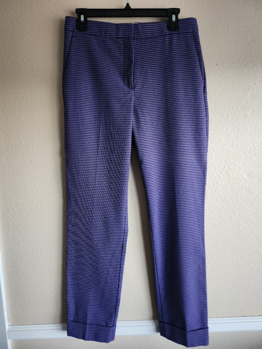 Ann Taylor EVA Purple Houndstooth Ankle Dress Pants Size 6